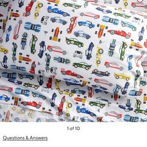 Pottery Barn Kids- Remy race car glow in dark sheet set